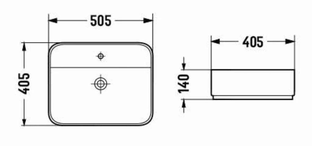 Lavoar baie, pe blat, alb, cu ventil inclus, 505x405 mm