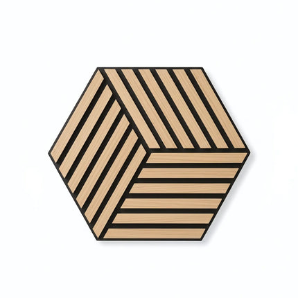 Panou riflaj decorativ, hexagonal – stejar natur XYPT-07