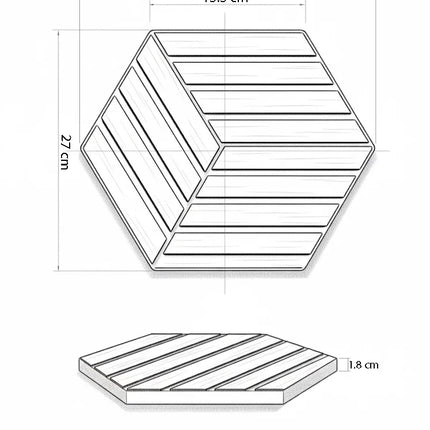 Panou riflaj decorativ, hexagonal – stejar natur XYPT-07