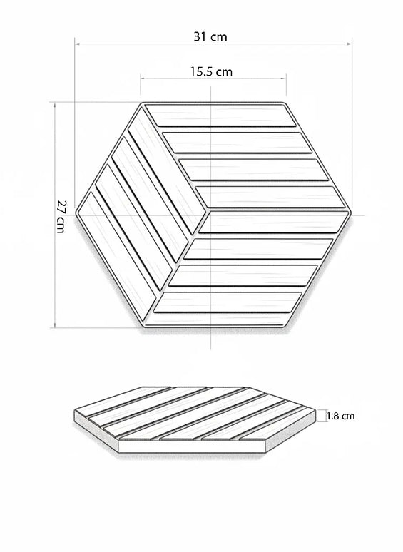 Panou riflaj decorativ, hexagonal – stejar natur XYPT-07
