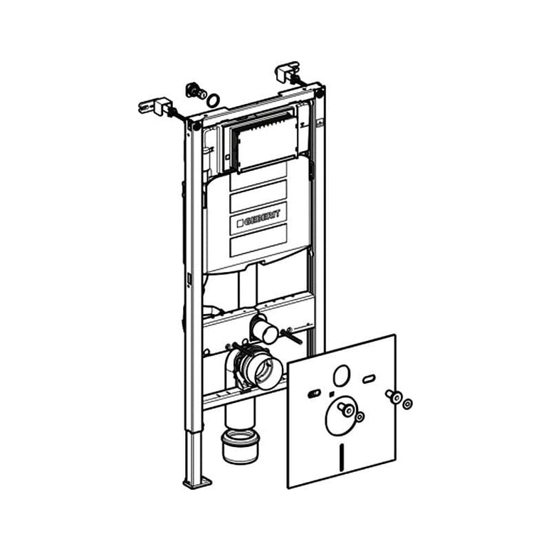 Set rezervor Geberit Sigma 12cm cu set fixare si set antifonare, rama Duofix, pentru wc suspendat