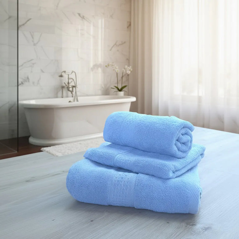 SET PROSOAPE BAIE din bumbac 100%, ALBASTRU, 3 piese, moale și absorbant