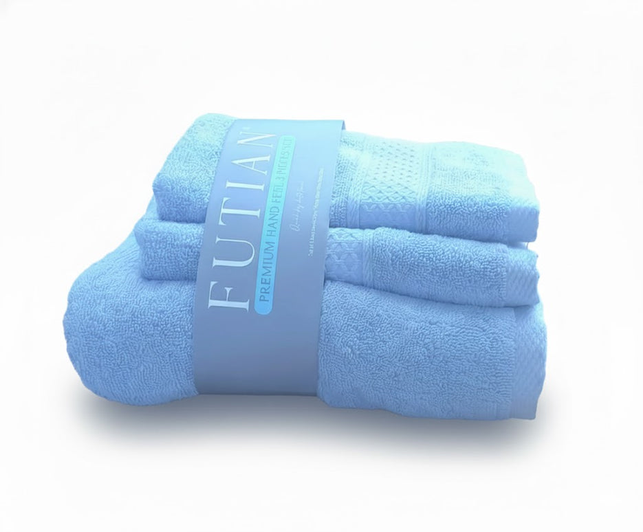 SET PROSOAPE BAIE din bumbac 100%, ALBASTRU, 3 piese, moale și absorbant