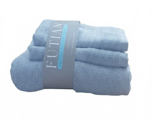 SET PROSOAPE BAIE din bumbac 100%, GRI RECE (cu tentă de albastru), 3 piese, moale și absorbant