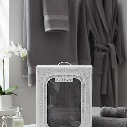 Set prosoape premium FUTIAN – bumbac 100%, culoare-gri antracit