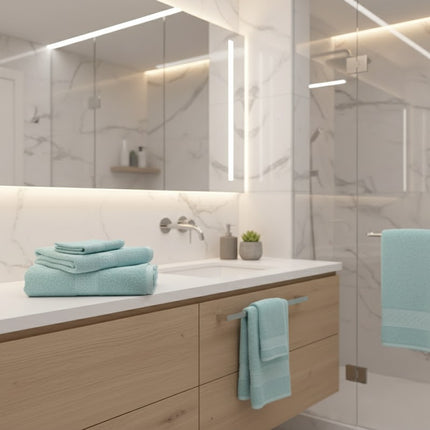 SET PROSOAPE BAIE din bumbac 100%, MENTA, 3 piese, moale și absorbant