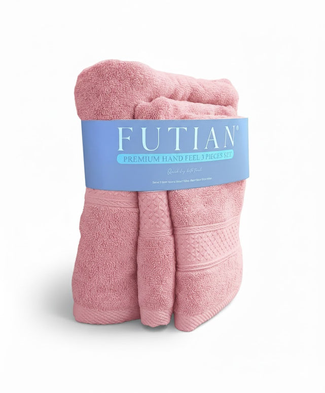 SET PROSOAPE BAIE din bumbac 100%, ROZ, 3 piese, moale și absorbant