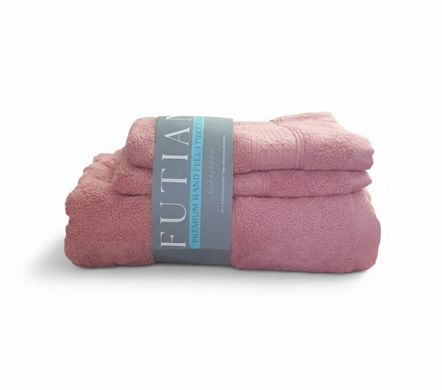 SET PROSOAPE BAIE din bumbac 100%, ROZ, 3 piese, moale și absorbant