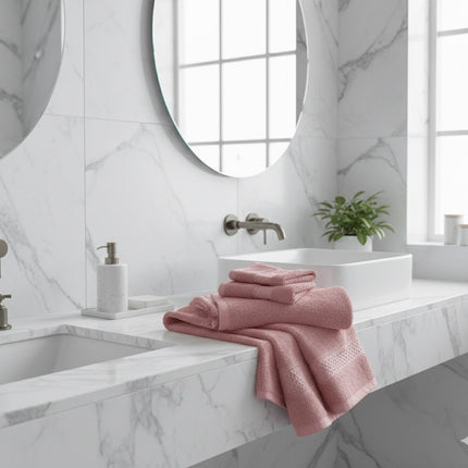 SET PROSOAPE BAIE din bumbac 100%, ROZ, 3 piese, moale și absorbant