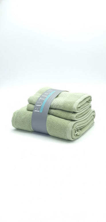 SET PROSOAPE BAIE din bumbac 100%, VERDE DESCHIS, 3 piese, moale și absorbant