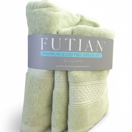 SET PROSOAPE BAIE din bumbac 100%, VERDE DESCHIS, 3 piese, moale și absorbant