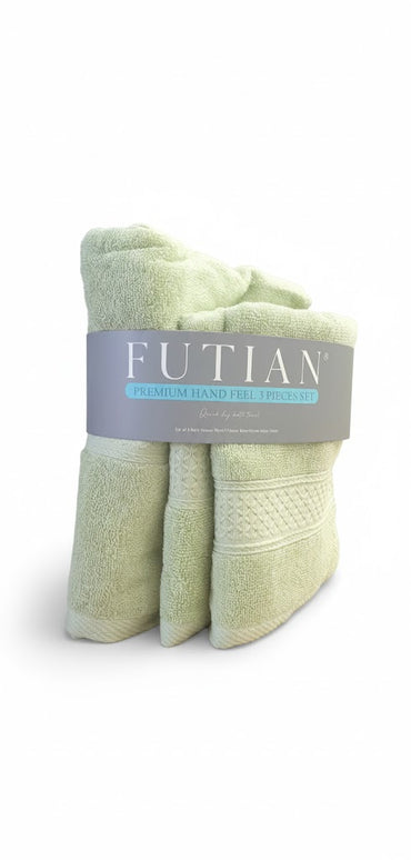 SET PROSOAPE BAIE din bumbac 100%, VERDE DESCHIS, 3 piese, moale și absorbant