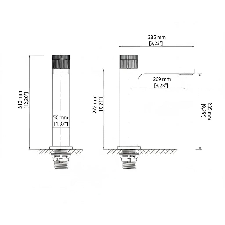 Baterie Lavoar Înaltă Slim Modern SMK5029-3 Auriu Smack