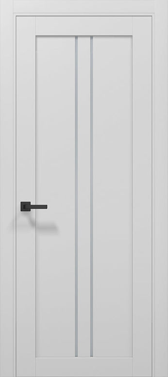 Ușă T02 Alb Mat – Design Vertical Negru Contrast / Tetra - Carlo Porte www.olivy.ro