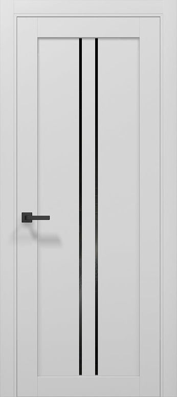 Ușă T02 Alb Mat – Design Vertical Negru Contrast / Tetra - Carlo Porte www.olivy.ro
