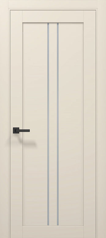Ușă T02 Alb Mat – Design Vertical Negru Contrast / Tetra - Carlo Porte www.olivy.ro