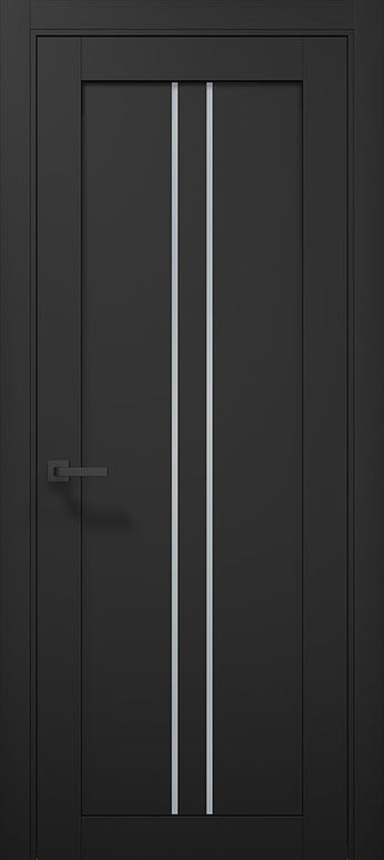 Ușă T02 Alb Mat – Design Vertical Negru Contrast / Tetra - Carlo Porte www.olivy.ro