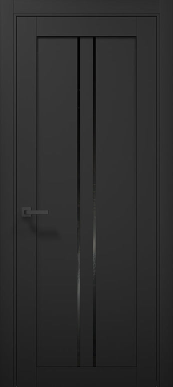 Ușă T02 Alb Mat – Design Vertical Negru Contrast / Tetra - Carlo Porte www.olivy.ro
