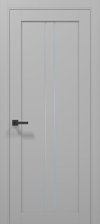 Ușă T02 Alb Mat – Design Vertical Negru Contrast / Tetra - Carlo Porte www.olivy.ro