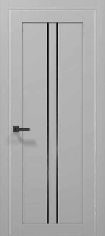 Ușă T02 Alb Mat – Design Vertical Negru Contrast / Tetra - Carlo Porte www.olivy.ro