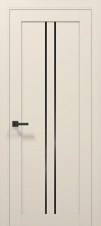 Ușă T02 Alb Mat – Design Vertical Negru Contrast / Tetra - Carlo Porte www.olivy.ro