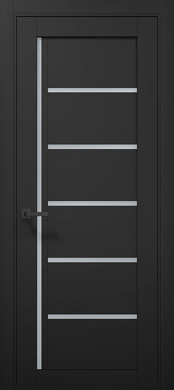 Ușă T08 Gri Mat cu Inserții Sticlă Neagră – Design Orizontal Modern / Tetra- Carlo Porte www.olivy.ro
