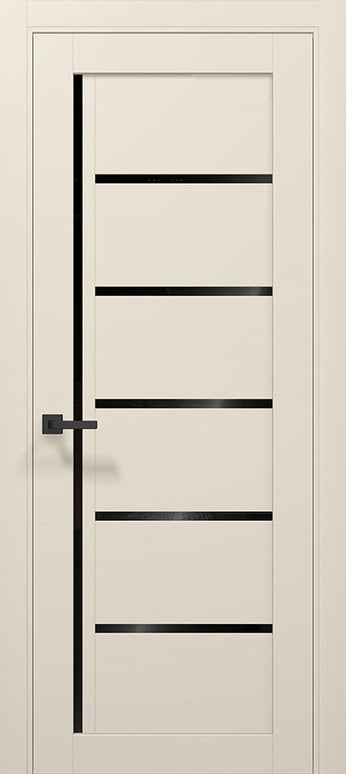 Ușă T08 Gri Mat cu Inserții Sticlă Neagră – Design Orizontal Modern / Tetra- Carlo Porte www.olivy.ro