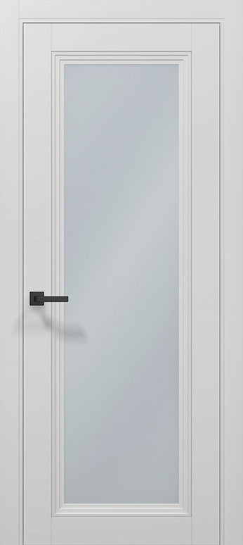 Ușă de interior T-13 cu sticlă sablată, design clasic-modern