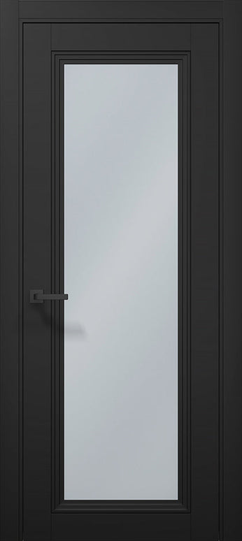 Ușă T13 Negru Mat cu Sticlă Sablata – Design Clasic-Modern - Tetra / Carlo Porte www.olivy.ro