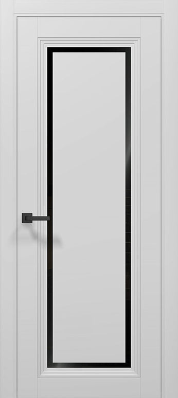 Ușă de interior T-16 cu chenar din sticlă, design clasic-modern