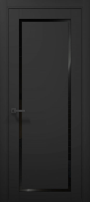 Ușă de interior T-18 cu chenar din sticlă, design modern elegant