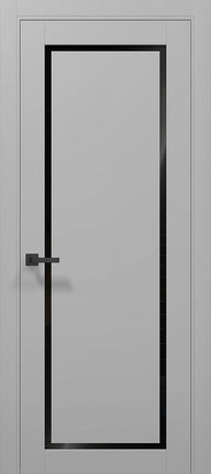 Ușă de interior T-18 cu chenar din sticlă, design modern elegant