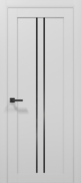Ușă T02 Alb Mat cu Toc Reglabil – Design Vertical Negru Contrast, Pe Comandă - Tetra Carlo Porte
