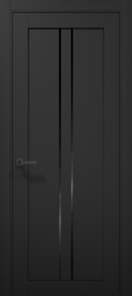 Ușă T02 Alb Mat cu Toc Reglabil – Design Vertical Negru Contrast, Pe Comandă - Tetra Carlo Porte