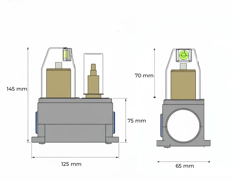 Set duș încastrat 2 funcții – finisaj auriu periat, design modern din alamă solidă