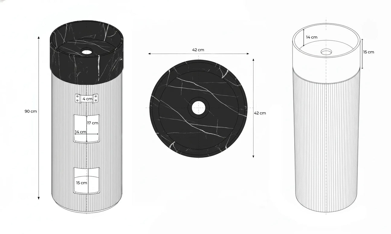 Lavoar Freestanding Premium din Lemn Masiv