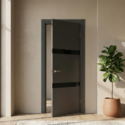 Ușă de interior PL-25 – design modern cu inserții din sticlă aplicată