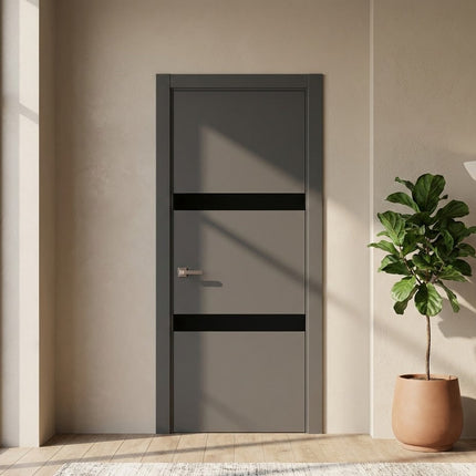 Ușă de interior PL-25 – design modern cu inserții din sticlă aplicată