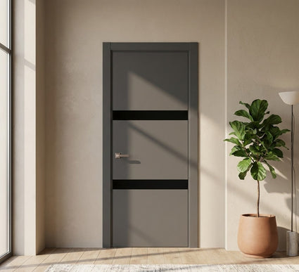 Ușă de interior PL-25 – design modern cu inserții din sticlă aplicată