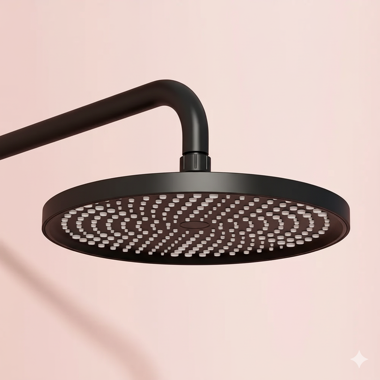 Set duș Royal Black & Gold – design modern cu cioc de cadă și comenzi texturate