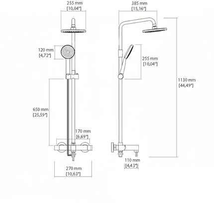 Set duș Royal Black & Gold – design modern cu cioc de cadă și comenzi texturate