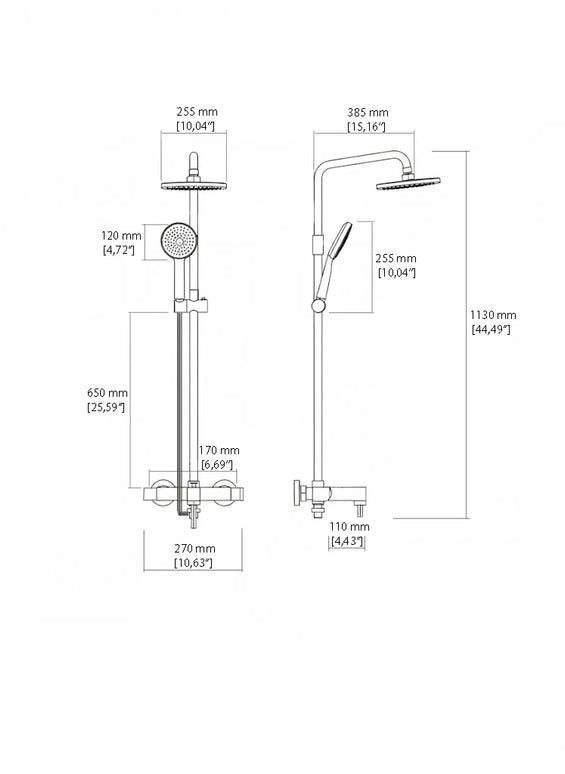 Set duș Royal Black & Gold – design modern cu cioc de cadă și comenzi texturate