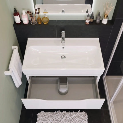 Mobilier de baie pe pardoseală Venice, Alb (Pinto)
