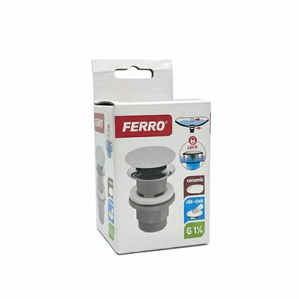 Ventil click-clack, ceramic, G1¼, finisaj alb