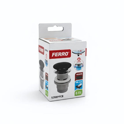 Ventil click-clack, ceramic, G1¼, finisaj negru