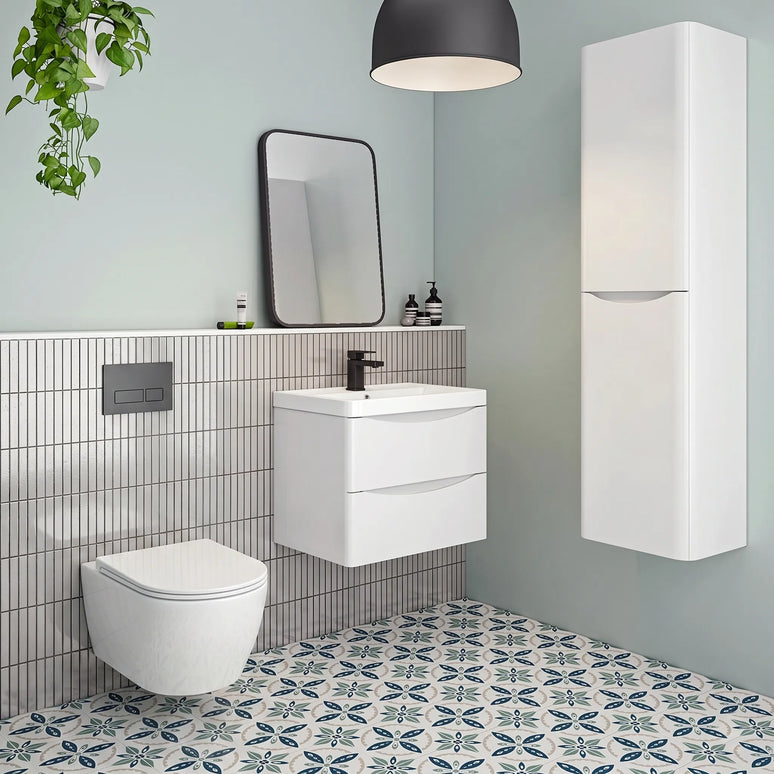 Mobilier de baie suspendat Vista, Alb