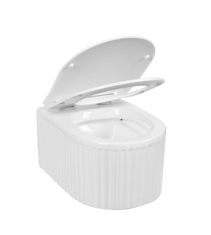 Vas WC Suspendat White Ribbed