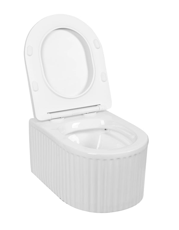 Vas WC Suspendat White Ribbed