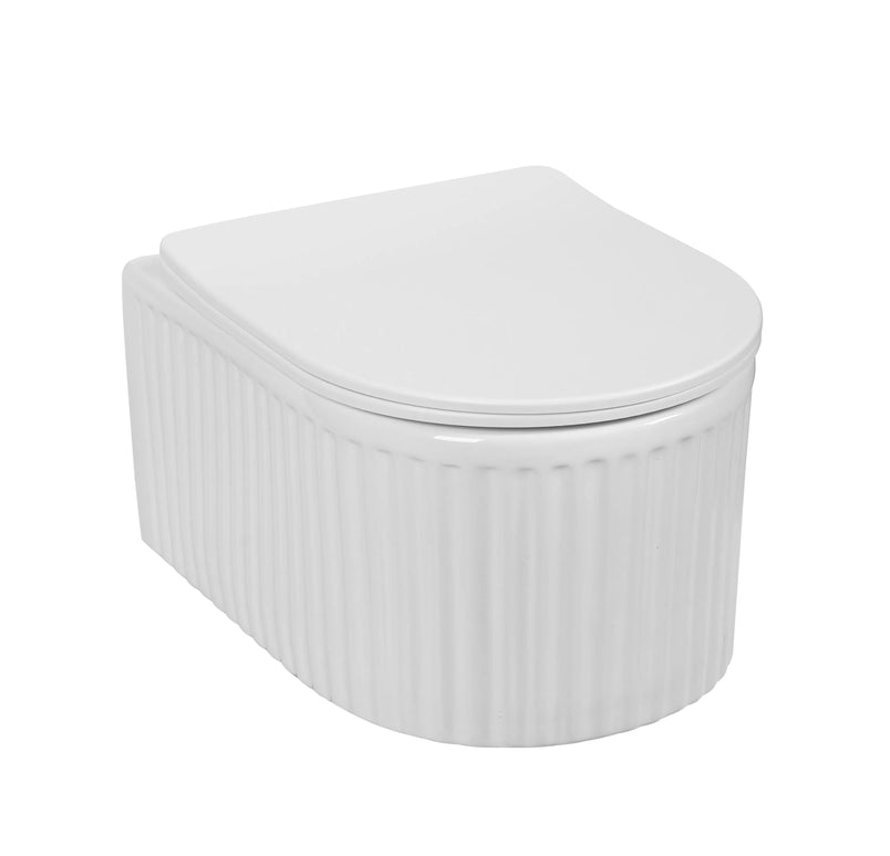 Vas WC Suspendat White Ribbed