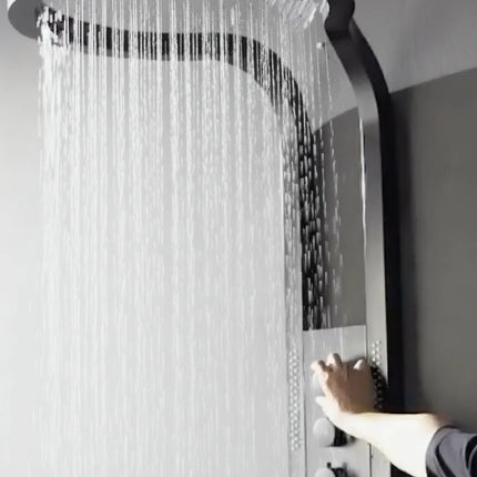 Panel de Duș Black Round LED – Design Modern cu Duș Tip Cascadă și Funcții Premium